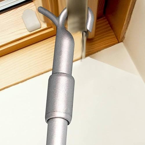 Jonikuper Tringle à rideau télescopique en aluminium - Longueur réglable de 33 à 60 cm - Pour fenêtre de toit - Avec crochet pour fenêtres difficiles d'accès - Nail Gallerys