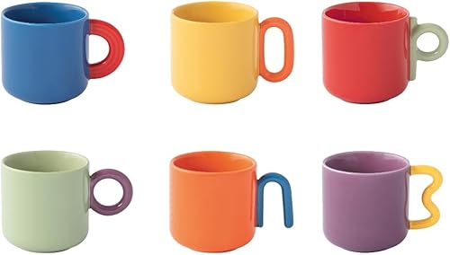 Easy Life COFFRET 6 TASSES A CAFE 10 CL EN PORCELAINE CREATIVE COLOREE - Nail Gallerys