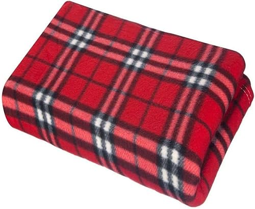 Grande couverture en polaire doux extra chaud, motif tartan, plaid pour le lit ou canapé, 150 cm x 200 cm, Microfibre, Checker Red, 150 x 200 cm - Nail Gallerys