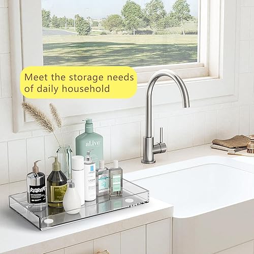 Fukamou Plateaux en Acrylique pour Affichage | Organisateur d'affichage Transparent rectangulaire - Nidification Portables pour Table Basse, Organisateur Plateaux décoratifs en - Nail Gallerys