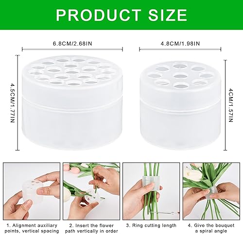 bssmmai Lot de 6 supports de fleurs Hanataba - En spirale - Transparent - Pour tige de fleur - Vase Ikebana - Accessoire de composition florale DIY - Ikebana Twister - Nail Gallerys