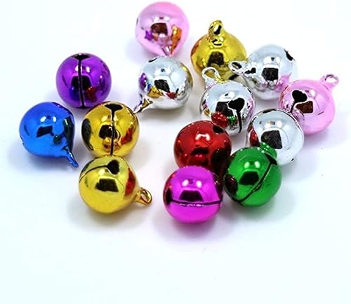 Suneast Lot de 100 grelots colorés en métal pour Loisirs créatifs et Loisirs créatifs en Vrac Musical Sonnettes de traîneau pour Noël, Festival, décoration, Fabrication de Bijoux, 6 mm - Nail Gallerys
