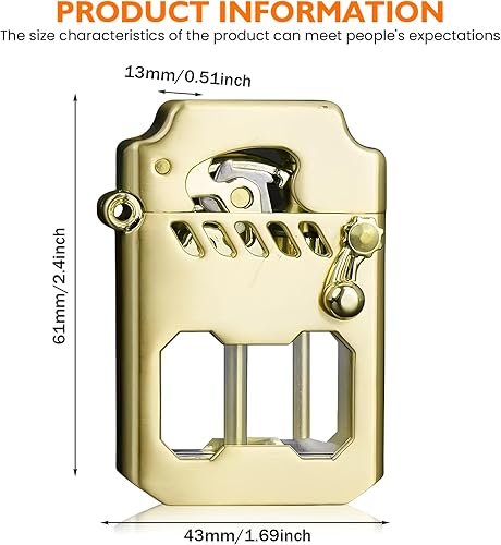 Briquet à kérosène, vintage, rétro, transparent, à essence, vintage, en métal, durable, avec réservoir de carburant transparent, coupe-vent, rechargeable - Nail Gallerys