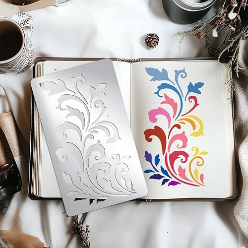 UNICRAFTALE Pochoir Métal pour Runes Viking Pochoir pour Lettres Anciennes Pochoir Wicca Pochoir en Acier Inoxydable Modèle de Symbole pour Pyrogravure Sur Bois Sculpture Artisanat - Nail Gallerys