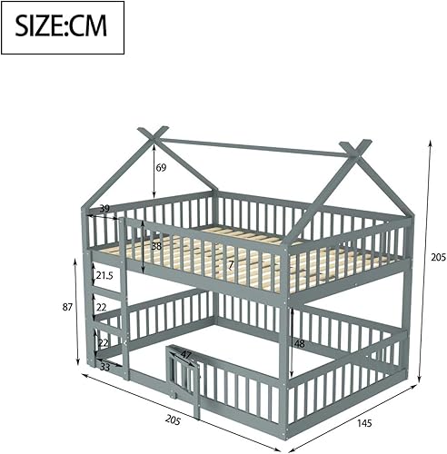 YEHTOKHOME Lit Enfants Multifonctionnel avec escalier,Moderne loft Lits superposés en Bois Massif avec Garde-Corps(sans Matelas) (Blanc, 140x200cm) - Nail Gallerys