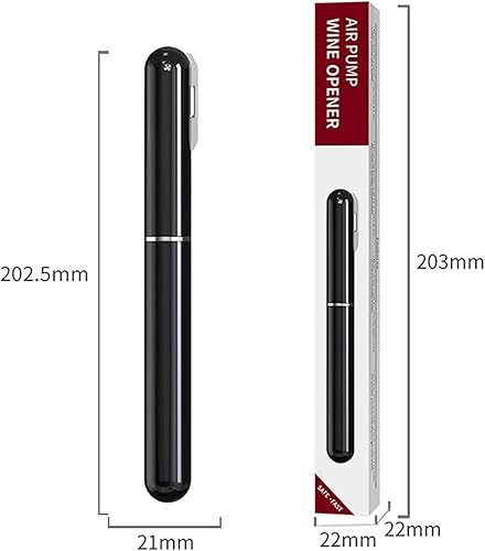 ZEEREE Tire-bouchon 2 en 1 à pression d'air avec coupe-capsule, ouvre-bouteille portable avec pompe à air (Noir) - Nail Gallerys