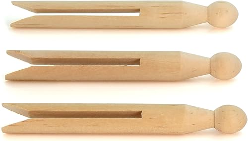 Hangerworld 72 Pinces en Bois de Qualité pour Arts Plastiques et pour Accrocher Votre Linge, Modèle Vintage - Nail Gallerys