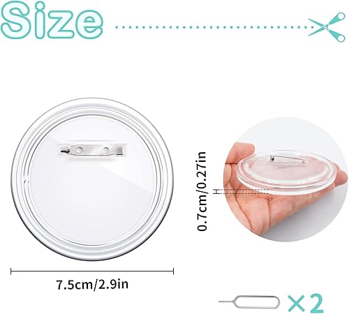 18 Pcs Badge de Bouton en Acrylique 3 Inch/75mm Badge de bouton grande photo épingle de bouton Image acrylique conçu pour être utilisé dans les fournitures d'artisanat de bureau et d'école - Nail Gallerys