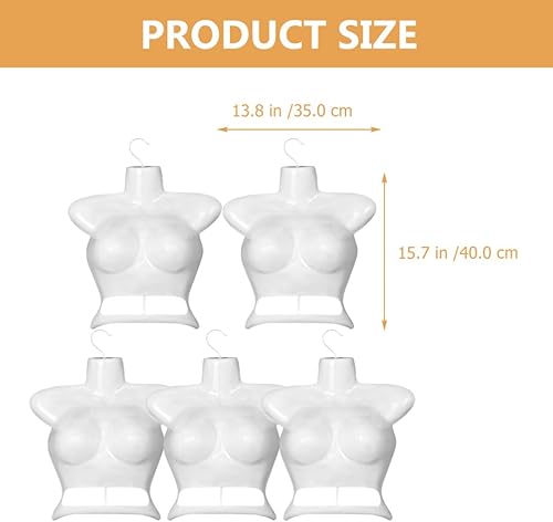 5Pcs Cintres Mannequin Femme Haut du Corps pour Maillots De Bain, Robes, T-Shirts, Pulls - Présentoir en Plastique Blanc pour Vêtements Et Accessoires - Nail Gallerys