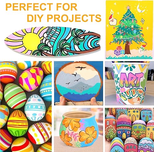 NICETY 100 Couleurs Feutre Acrylique - Pointe Moyenne de 3 mm - Marqueurs de Peinture pour Roche, Verre, Bois, Porcelaine, Céramique et Tissu - Stylos Acryliques à Base d'Eau - Nail Gallerys