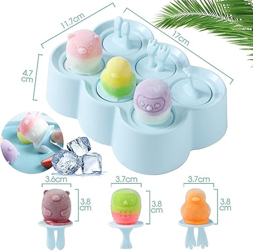 Moule Glace 6 Cellules, Mini Moule a Glace, Glaces à l'eau,ce Pop Mold Popsicle Sorbet DIY Réutilisable, Bleu - Nail Gallerys