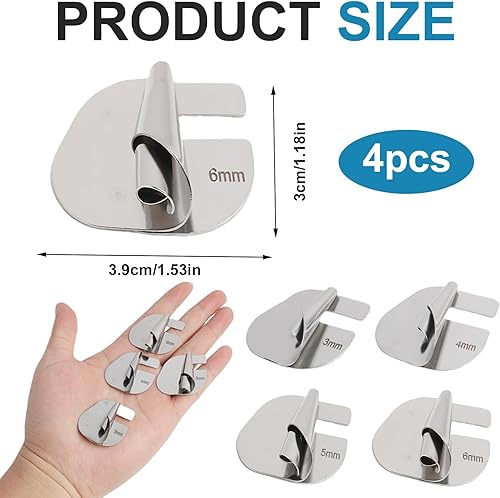 4 Pièces Pieds-de-biche à Ourlet Roulé pour Machines à Coudre, Pied D'Ourlet Roulé à Coudre, Ourlet Roulé Pied Presseur,Pied pour Ourlet Roulé 3-6 mm, pour Projets de Couture Domestiques - Nail Gallerys