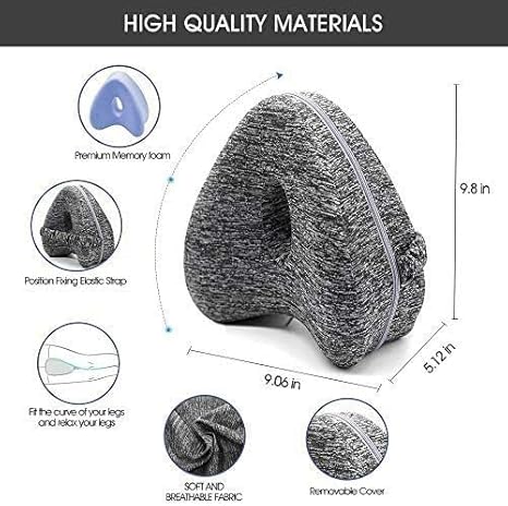 Coussin de genoux Cozy BoSpin,Oreiller compensé en mousse à mémoire de forme, douleurs aux genoux, douleurs articulaires et grossesse Coussin de jambe pour dormir sur les côtés (gris) - Nail Gallerys