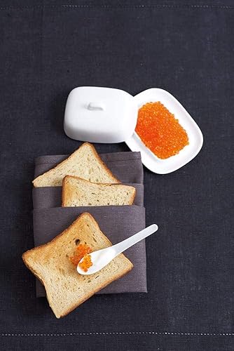 WESTCRAFT Petit beurrier demi-cercle Paris pour un petit beurrier - Porcelaine super blanche - 11 x 8 cm, (BD-Paris-AN4028) - Nail Gallerys