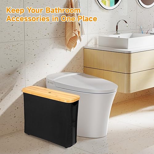 Rangement pour rouleaux de papier toilette avec couvercle en bambou, panier de papier toilette, organiseur pour armoire de salle de bain, panier de rangement de papier toilette, panier de rangement de - Nail Gallerys