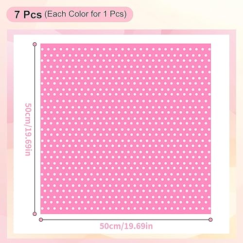 TTYSHIP® 7 Pièces Tissus Couture, 50 x 50cm Tissus Coton, Tissu Patchwork pour Patchwork, Couture, Quilting, Bricolage (Rose) - Nail Gallerys