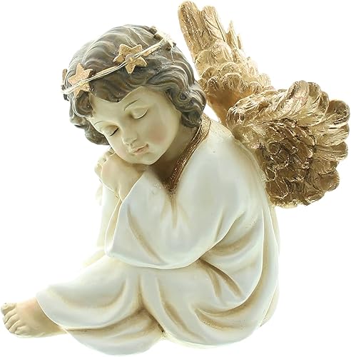 Dekoleidenschaft Ange lumineux lumineux à LED assis 18 cm de haut Décoration chrétienne Décoration de Noël - Nail Gallerys