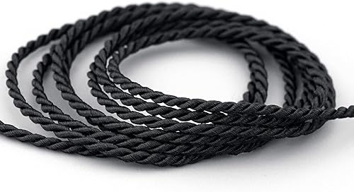 25 m x 4 mm - Blanc - Rouleau de cordon torsadé brillant - Sans fil - Pour décorer, bricoler, coudre, décoration - Nail Gallerys