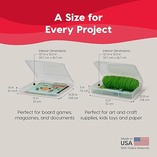 IRIS USA, Inc. Lot de 6 boîtes de Rangement Portables en Plastique Transparent avec loquet de Fermeture hermétique pour Papier de 21,6 x 27,9 cm - Nail Gallerys