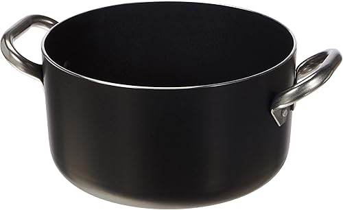 Pentole Agnelli alblack Casserole Haute en Aluminium, épaisseur 3 mm, avec 2 poignées en Acier Inoxydable, Noir 36 cm Argent - Nail Gallerys