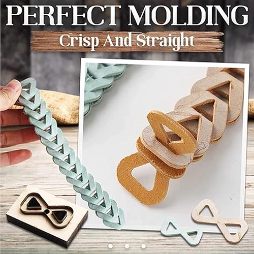 2 pièces Bricolage en Bois Moule en Cuir de Découpe, Scrapbook Gaufrage Machine de Moule de Découpe, Outil de Moule de Poinçon Artisanal Fait Main pour Porte-clés de Ceinture et Poignée de Sac - Nail Gallerys