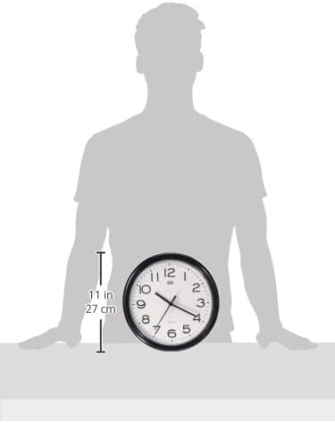 Trevi 3301 - Horloge murale à Quartz, ronde et silencieuse – 25cm – Noir - Nail Gallerys