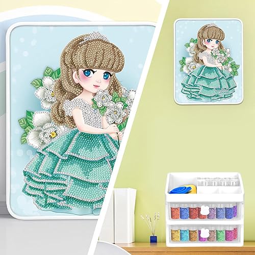 Queta Boîte de Rangement pour Accessoires de Peinture au Diamant, 2 tiroirs avec Bouteilles de Rangement à 96 Fentes et Support à Outils pour Art Diamant, boîte de Rangement avec Entonnoir, Broderie - Nail Gallerys