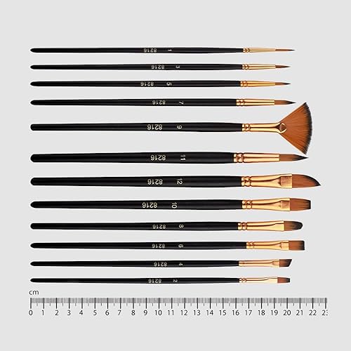 Pinceaux Aquarelle,12 Pièces Pinceaux Peinture Acrylique Nylon Pinceaux Artiste Plume Lisse pour Peinture Acrylique Peinture à l'huile Aquarelle et Gouache DéZbutant Artiste Enfant - Nail Gallerys