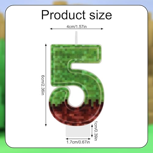 Bougie Numérotée Anniversaire, Verte Marron Miner Bougies Numérotées Dynamite Anniversaire Bougie Tnt Numérotée en Paraffine Décorations de Gâteaux de Gâteaux pour Fête d'Anniversaire(Numéro 7) - Nail Gallerys