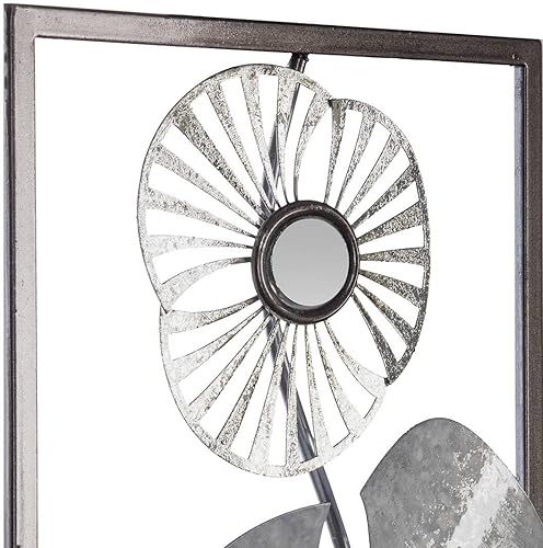 Atmosphera - Déco Murale Fleur - métal - Argent 25x61 cm - Nail Gallerys