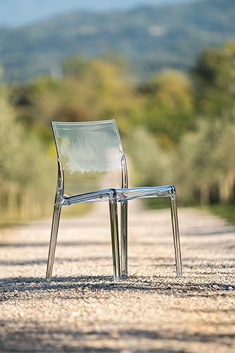 I.T.F. DESIGN SRL Mamamia, lot de 4 chaises en polycarbonate transparent, empilables, fabriquées en Italie - Nail Gallerys