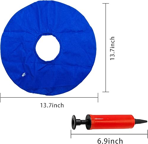 Coussin d’Assise Gonflable en Anneau,Oreiller D'hémorroïde Médical Confortables,Ergonomique Coussin de Siège Gonflable Rond avec Gonfleur Oreiller en Beignet pour Voiture Voyage Bureau (Bleu) - Nail Gallerys