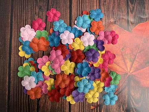 Lot de 100 patchs faits main en papier de mûrier gardénia fleurs de jasmin 30 x 30 mm pour scrapbooking, mariage, loisirs créatifs, cartes (10 couleurs) - Nail Gallerys