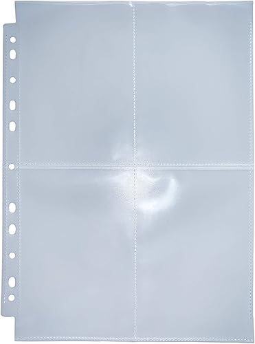 Arkero-G® Lot de 50 pages de 4 pochettes pour photos et cartes postales A4 4 x A6 haut pour album de collection par exemple bricolage, école, bureau - Nail Gallerys