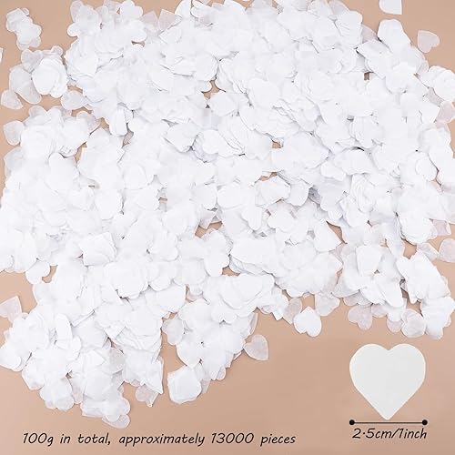 Lot de 13 000 confettis biodégradables en papier biodégradables pour ballons, célébration, fête prénatale, cérémonie, décoration d'anniversaire, anniversaire de mariage (2,5 cm, 100 g) - Nail Gallerys