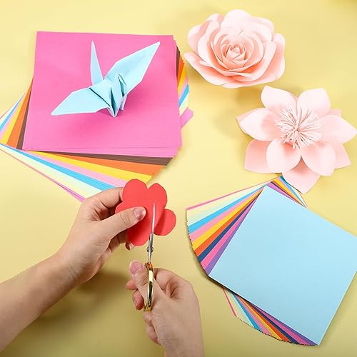200 Feuilles Origami, 20 x 20cm & 15 x 15cm Double Face de Couleur Multicolore pour Projets de Bricolage en Famille (20 Couleurs) - Nail Gallerys