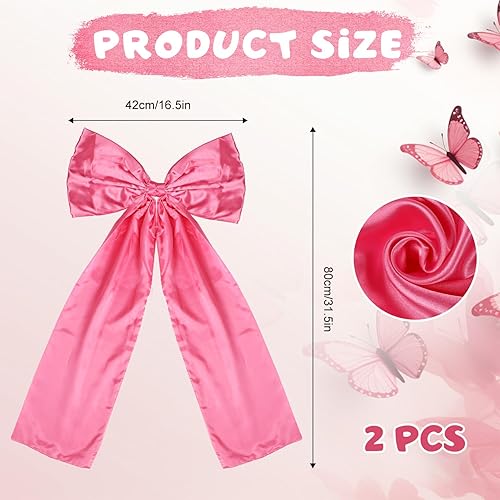 Lyreh 2 Pièces Nœud Géant Rose, 80x42cm Grand Nœud Coquet Décoration Salle Fond Fête pour Enterrement Vie Jeune Fille Baby Shower Douche de Mariage Mariage - Nail Gallerys