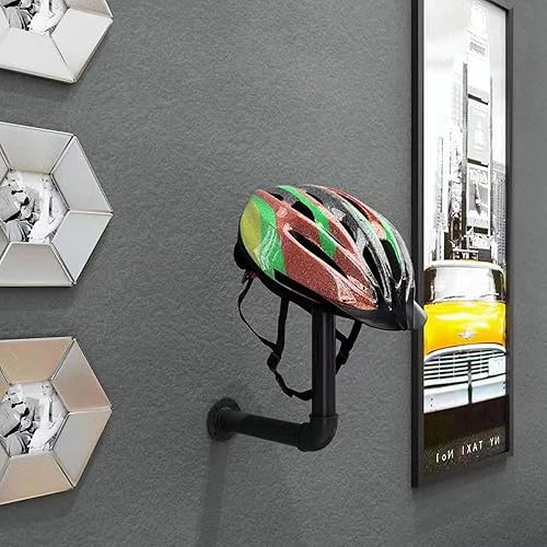 Accessoires Moto Support de Casque Support deVeste Support Mural Multifonctionnel, Tube en Métal Support Mural PourChapeau et Perruque (2 pièces noires) - Nail Gallerys
