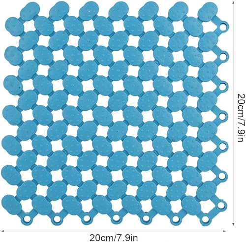 Tapis de Sol emboîtable antidérapant, 6 pièces, 20x20cm, Protection Douce et Confortable pour Cuisine, Salle de Bains, Douche, Piscine, Balcon (Bleu) - Nail Gallerys