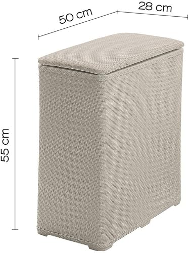Kiamami Valentina Panier à Linge Sale pour la Salle de Bain en résine thermoplastique Beige 70lt - Nail Gallerys