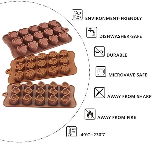 Moule à Chocolat en Silicone,2 pièce Antiadhésifs Moule pour Chocolats en Forme de Coeur Plateaux de Cuisson pour la Fête de Noël - Nail Gallerys