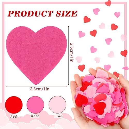 Fonyiunce 100g Biodégradables Confettis Coeur, Décorations de Coeur en Papier, Wedding Confetti, Confettis en Papier en Forme de Cœur, pour le Mariage, la Saint-Valentin, Noël, Anniversaire - Nail Gallerys
