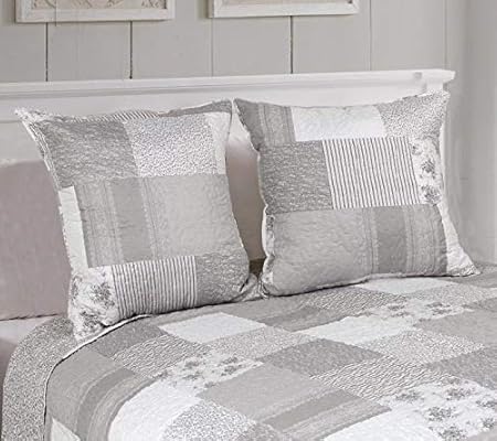 Générique Couvre lit Dessin imprimé 230X250cm avec Taies 65X65cm_boutis MJ 3 (Gris, 230_x_250_cm) - Nail Gallerys