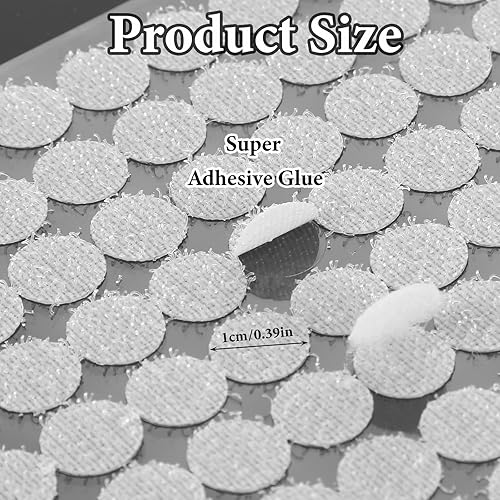 JIYIN Pastilles auto-adhésives blanches, 1008 pièces de 10 mm de diamètre, ruban adhésif à crochet et boucle pastilles adhésives solides en nylon pour les arts et l'artisanat l'école le bureau (blanc) - Nail Gallerys