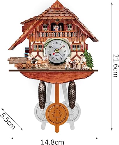 SANON Horloge coucou en bois avec pendule pour salon, chambre à coucher - Nail Gallerys