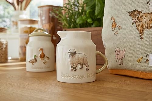 Cooksmart Pichet à lait de conception britannique de 1 pinte | Pichet à lait en céramique pour tous les types de cuisines | Pichet traditionnel en céramique pour lait ou crème – Buttercup Farm - Nail Gallerys