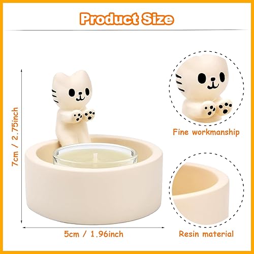 Bogoro Bougeoir Chat, Porte Bougie Chat, Bougeoirs pour Bougies Chauffe-Plat Chaton, Bougeoir Chat decoratif, Bougeoir Pattes chauffantes pour Chat, pour Filles Femmes Amoureux des Chats (B) - Nail Gallerys