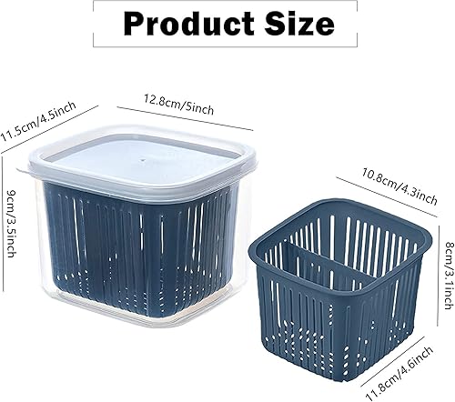 wilsonzin Lot De 2 BoîTe Fraicheur Organisateur De Frigo Sans Bpa,BoîTe De Conservation Alimentaire,BoîTe De Conservation Fruits Et LéGumes Rangement RéFrigéRateur Pour Fruits LéGumes Fromages 0.5l - Nail Gallerys