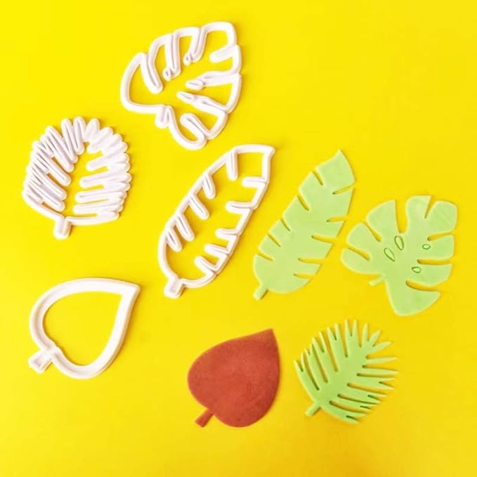 4 pièces emporte-pièce feuille d'érable emporte-pièce, 2,6 '~ 4' feuille palmier moule à gaufrage pour sucre artisanat biscuit gâteau décoration été plage fêtes - Nail Gallerys