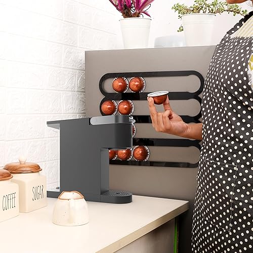Belle Vous Porte Capsule Café - Rangement pour 20 Dosettes des Plupart des Machines à Café et à Espresso - Support Autoadhésif en Acrilyque Fixation Murale ou Sous l’Armoire - Nail Gallerys